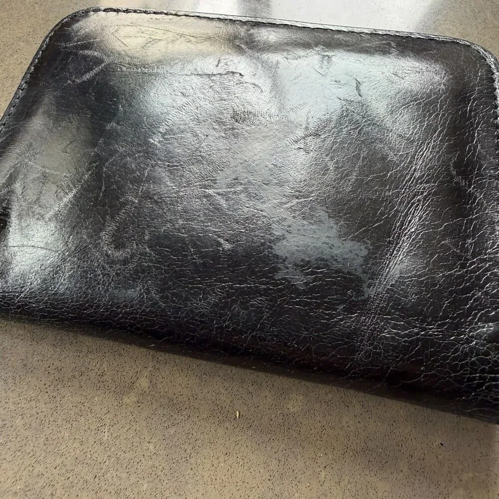 Vintage HOBO Black Bifold Card, ID & Zipper Coin Compact Wallet Leather